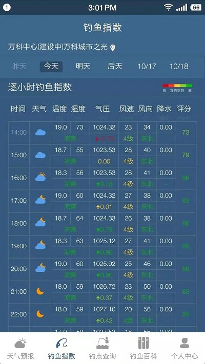 钓鱼天气预报app